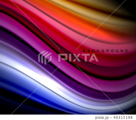 Fluid wavy multicolored lines on black 40315198