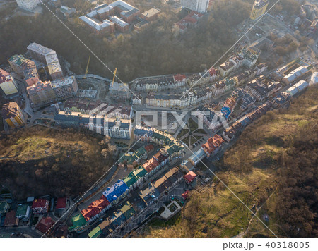 Top view of new modern houses in Vozdvizhenka district, Kiev, Ukraine 40318005