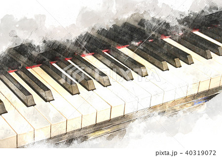 Abstract piano on Watercolor painting background. Abstract piano on Watercolor painting background. 40319072