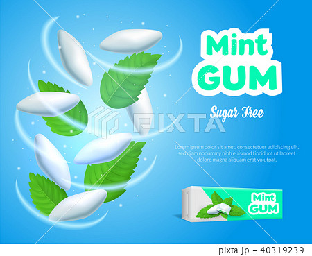 Realistic Detailed 3d Mints Gum Ads. Vector Realistic Detailed 3d Mints Gum Ads. Vector 40319239