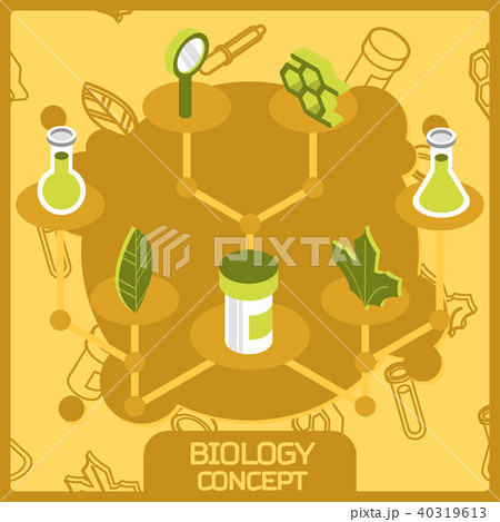 Biology color concept isometric icons 40319613