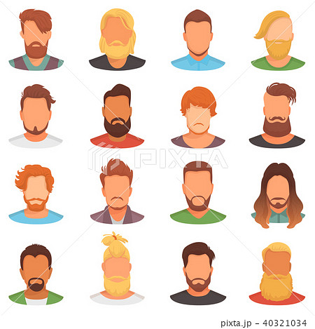 Beards vector portraite of bearded man with male haircut in barbershop and barbed mustache on 40321034