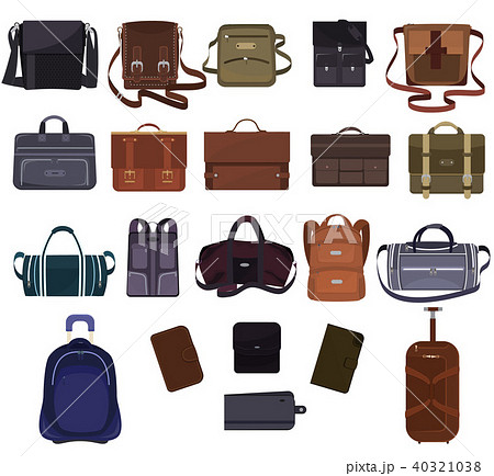 Man bag vector manlike fashion handbag or business briefcase and leather notecase or wallet of 40321038