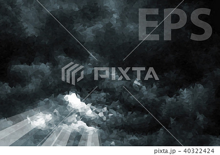 Vector polygonal beautiful storm sky with clouds 40322424