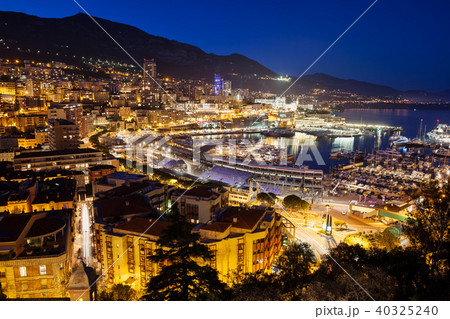 Monaco Port And Monte Carlo At Night Monaco Port And Monte Carlo At Night 40325240
