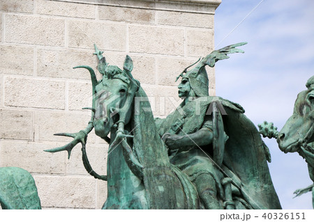 Monument in Heroes Square circa in Budapest, Hungary. 40326151