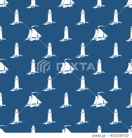 Seamless Blue and White Maritime Pattern 40326410