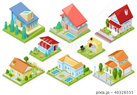 House vector isometric housing architecture or residential home illustration set of housekeeping 40326555