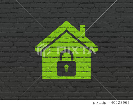 Business concept: Home on wall background Business concept: Home on wall background 40328962