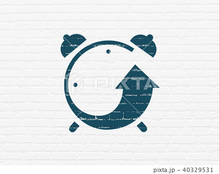 Timeline concept: Alarm Clock on wall background Timeline concept: Alarm Clock on wall background 40329531