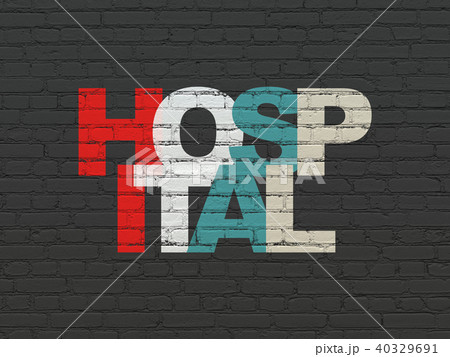 Healthcare concept: Hospital on wall background 40329691