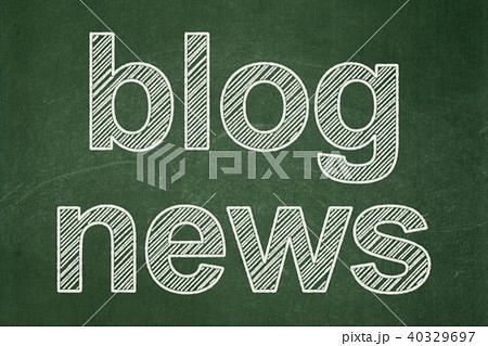 News concept: Blog News on chalkboard background 40329697