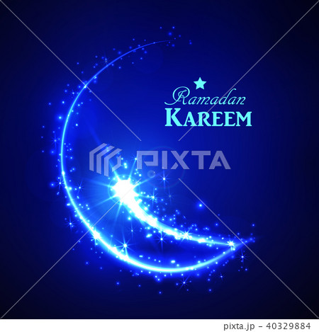 Ramadan greeting card on blue background 40329884