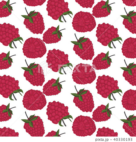 Red berry pattern. Exotic summer raspberry texture.  Textile decoration with fruits. Vegetarian foo 40330193