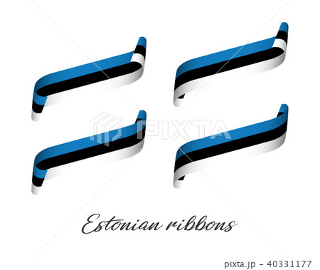 Set of four modern colored Estonian ribbons 40331177