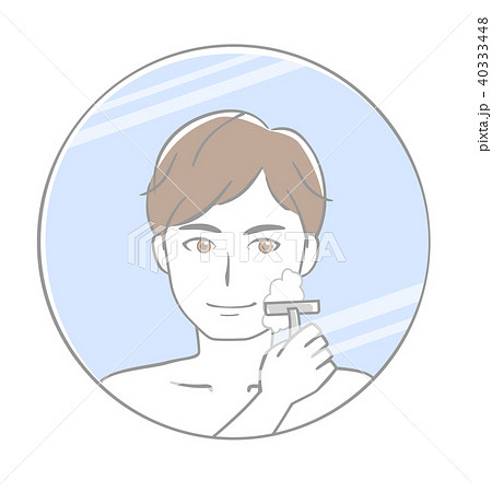 男性 髭剃りのイラスト素材