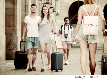 married couple taking walk in city married couple taking walk in city 40334899