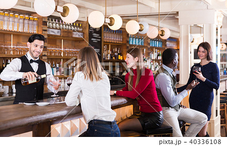 Nice people are relaxing near bar counter 40336108