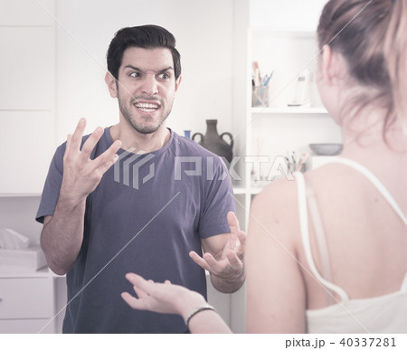 Angry man in quarrel with girl Angry man in quarrel with girl 40337281