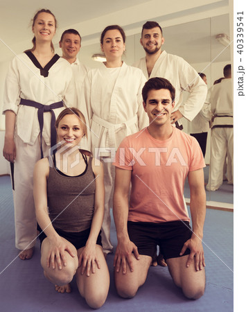 trainees expressing interest in attending karate class 40339541