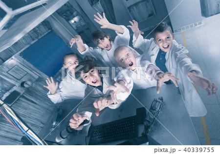 Children playing in bunker quest room Children playing in bunker quest room 40339755