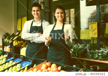 Market workers with assortment Market workers with assortment 40340161