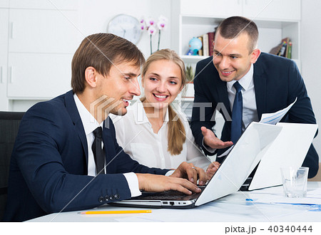 three business colleagues in office. 40340444