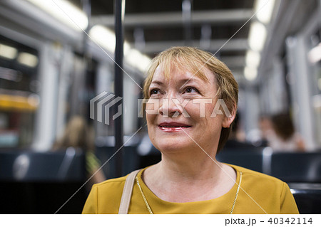senior woman subway senior woman subway 40342114