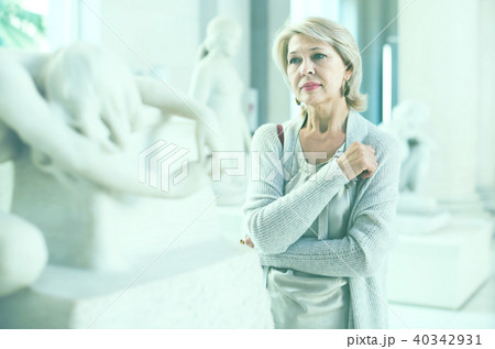 Woman visitor in historical museum Woman visitor in historical museum 40342931