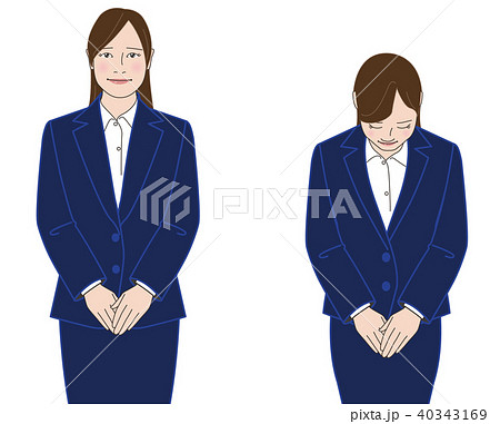 スーツの女性 両手を重ねた陳謝(紺) スーツの女性 両手を重ねた陳謝(紺) 40343169