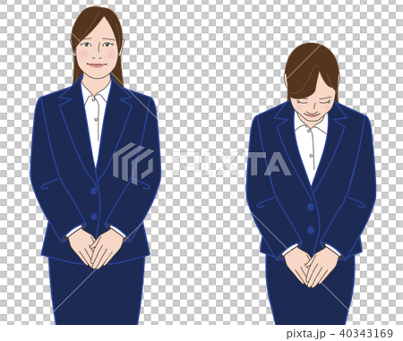 スーツの女性 両手を重ねた陳謝(紺) スーツの女性 両手を重ねた陳謝(紺) 40343169