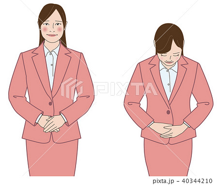 スーツの女性 韓国の陳謝 ピンク のイラスト素材