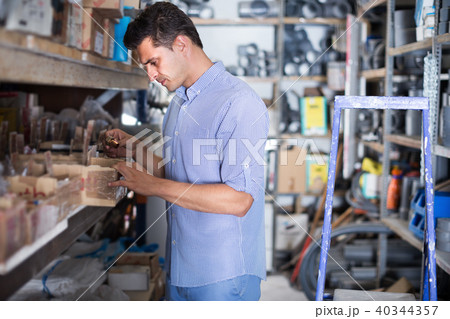 Adult male assistant is checking small details 40344357