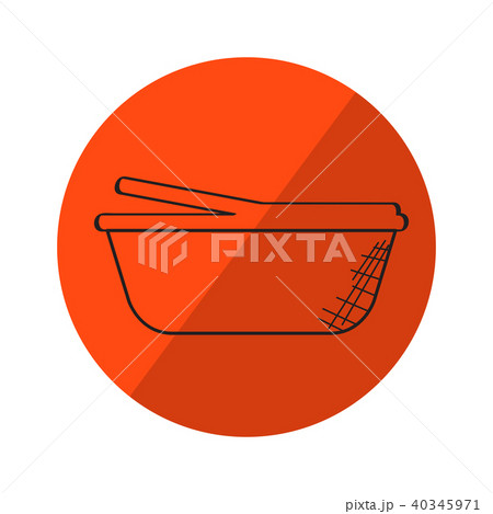 Sketch of a picnic basket on a label 40345971