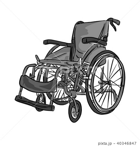 black and white wheelchair vector illustration  40346847