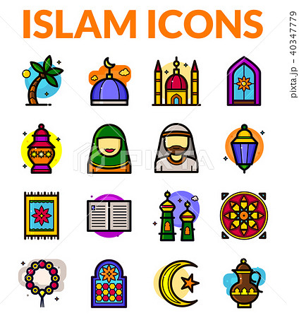 Islam icons set, vector illustration 40347779