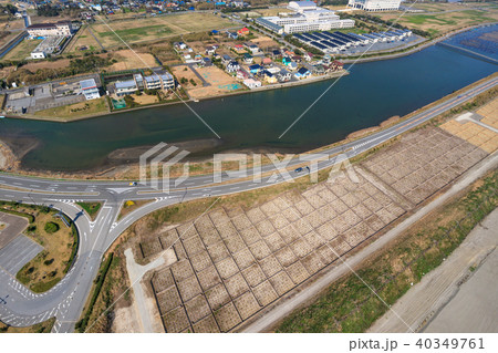 千葉県一宮町と長生村の海岸付近を空撮 千葉県一宮町と長生村の海岸付近を空撮 40349761