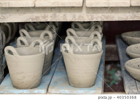 Rows of Drying Pottery Rows of Drying Pottery 40350368
