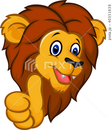 Cartoon lion mascot giving thumbs up 40351639