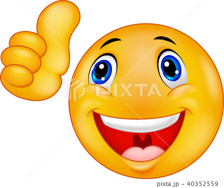 happy face thumbs up icon