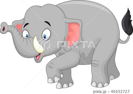 Cute cartoon elephant - Stock Illustration [40352727] - PIXTA