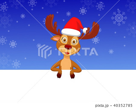 Cute deer with blank sign 40352785
