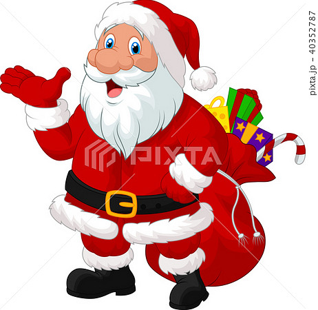 Happy Santa with sack 40352787