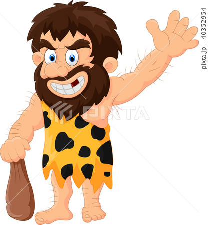 Cartoon caveman waving hand 40352954
