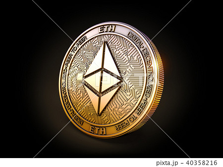 Ethereum - Cryptocurrency Coin. 3D rendering 40358216