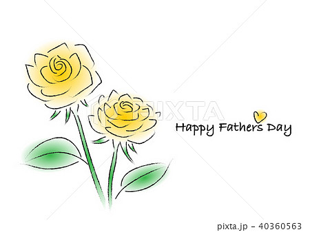 Happy Father S Day 父の日 バラ 手描き風のイラスト素材 40360563 Pixta
