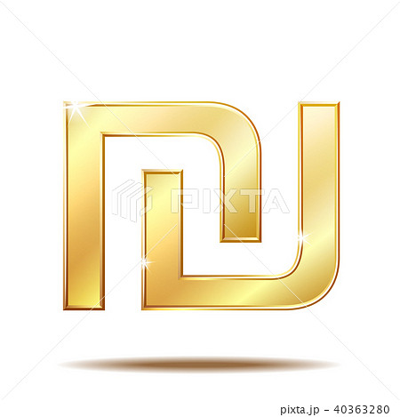Israeli shekel currency golden shiny symbol 40363280