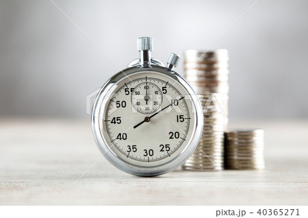 Analog stopwatch on grey background 40365271