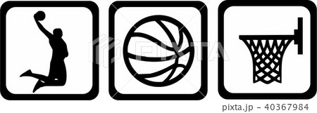 Basketball Icons Player Ball Basket 40367984