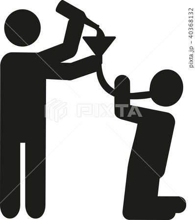 Drinking beer bong pictogram 40368132